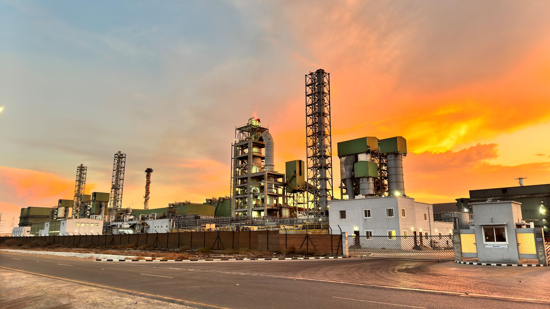 Aerial view of a coastal harbor